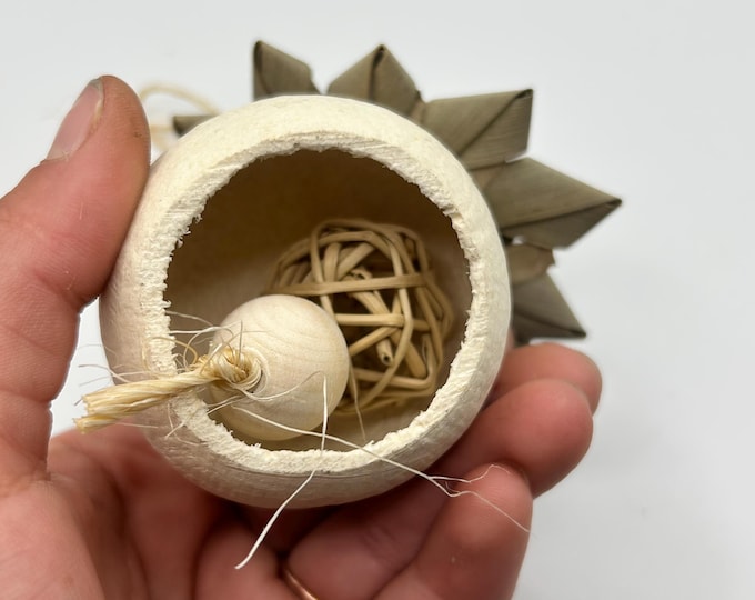 Natural Small Animal Pod Toy with Vine Ball: Enrichment & Boredom Breaker