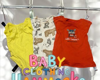 Small Animal Hammock - upcycled baby clothing with loops for easy attachment