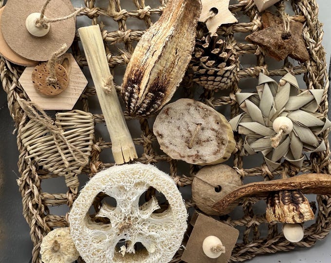 XL Rat Activity Seagrass Mat, enrichment safe for pet rats to play, chew, and climb 10x10inches with clips