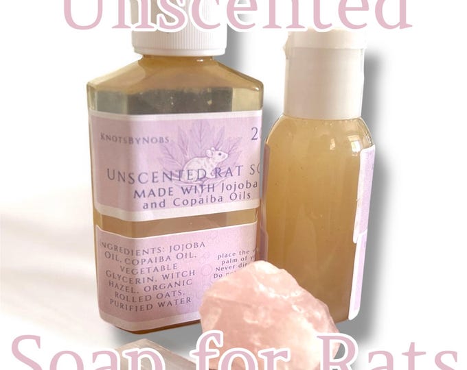 Rat Soap, Unscented and Guaranteed to refresh and clean your rat gently, Jojoba Oil & Copaiba