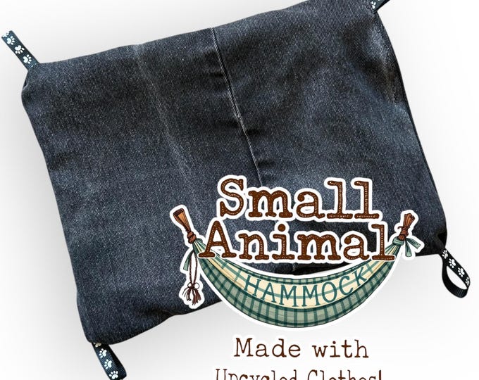Small Animal Hammock - upccycled clothing with loops for easy attachment