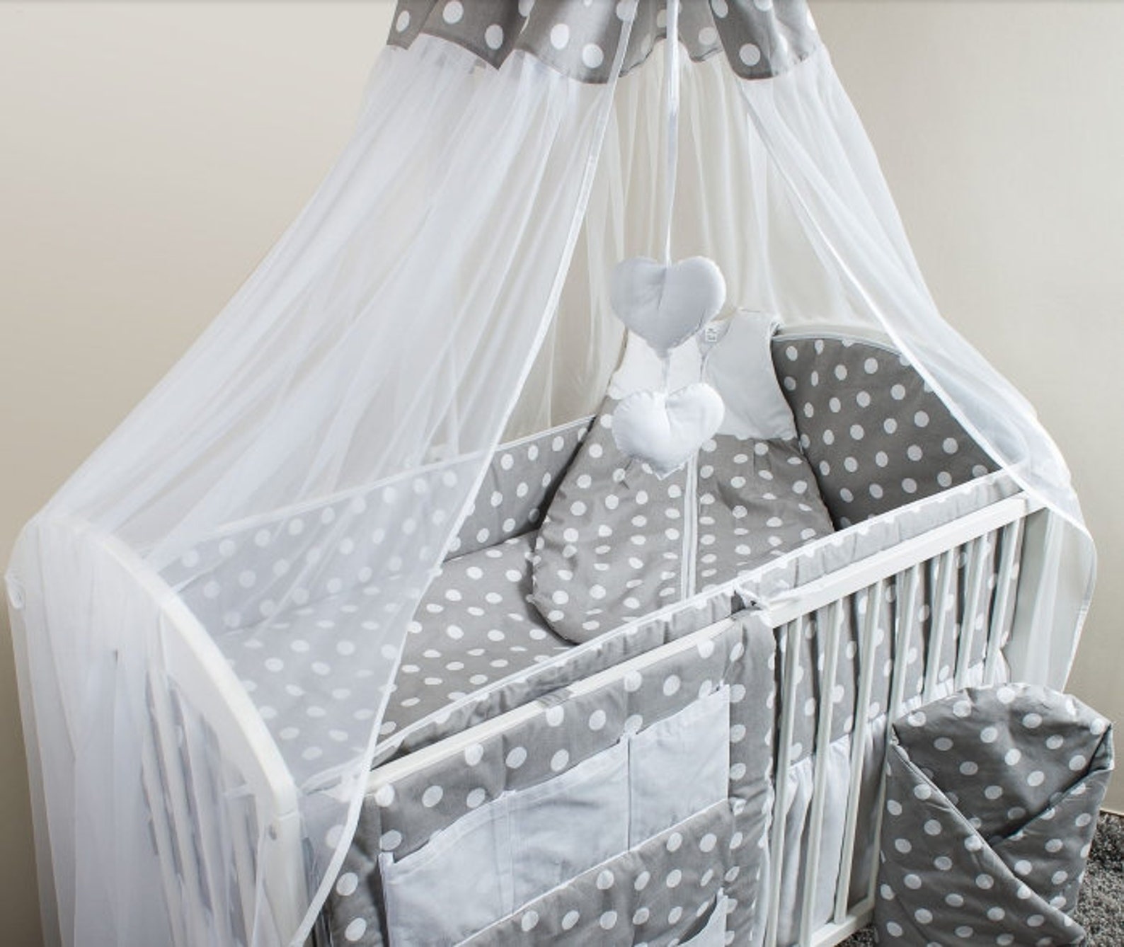 Toddler bed bumper / XL Baby bed bumper 360 x 30 cm / Grey Etsy