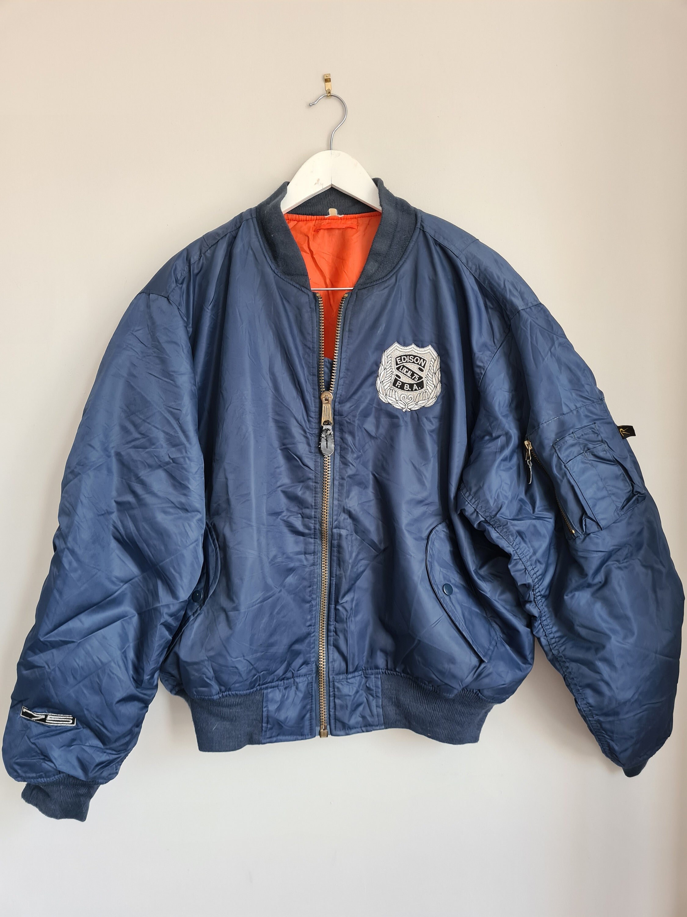 Orange Bomber Jacket - Etsy UK