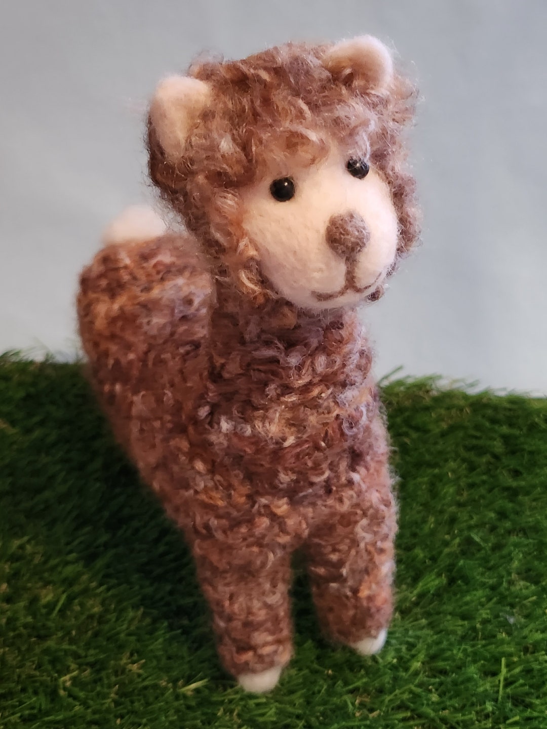 Needle Felted Llama Brown Handmade Etsy