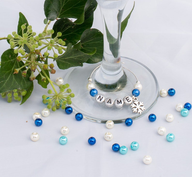 Wine Glass Charms Personalised // Wedding Favour // Party Etsy