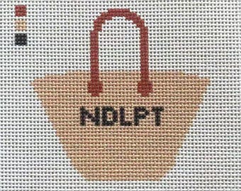 ndlpt needlepoint tote bag charm - printed needlepoint canvas