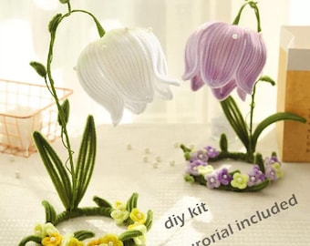 Pipe Cleaner Flower Lamp DIY Craft Kit, Creative Gift