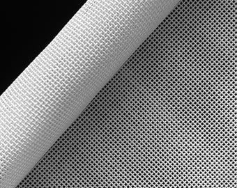 13/18 Mesh Mono Deluxe Needlepoint Canvas, Rolled 60 inch Wide x 55 Yards, Custom Length Blank White Fabric for Needlepoint Designers