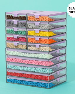 Trabricks 積み重ね可能なダイヤモンドアートトレイ（蓋付き