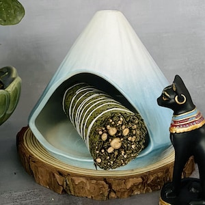 Terracotta Palo Santo Holder - Modern Chiminea Incense Burner for Yoga, Meditation, and Energy Cleansing