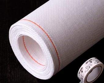 13 & 18 Mesh Mono Deluxe Blank Needlepoint Canvas Orange Line, ~ various sizes available mesh 100% cotton
