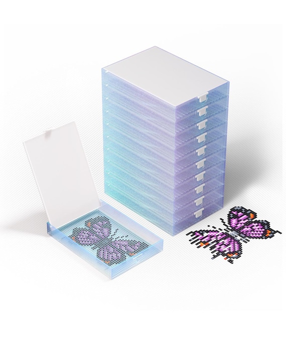 Cateared Trabricks, Stackable Diamond Painting Trays With Lids