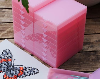 Cateared Trabricks, Stackable Diamond Painting Trays With Lids Tammy Edition