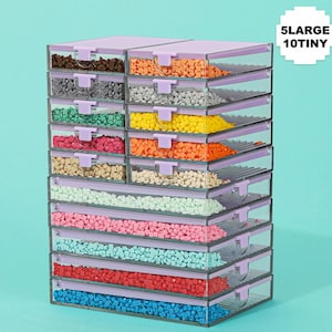 Trabricks Vassoi impilabili per opere d'arte con diamanti con coperchi, contenitori per opere d'arte con diamanti, organizer per la conservazione di artigianato e perline per gioiellieri e perline