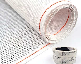 Premium Mono Deluxe Needlepoint Canvas, 13 or 18 Mesh White Blank Canvas for Needlework - Rolled in Box with Complimentary Artist Tape
