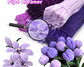 500 Purple Craft Pipe Cleaners, Chenille Stems, DIY Fuzzy Sticks