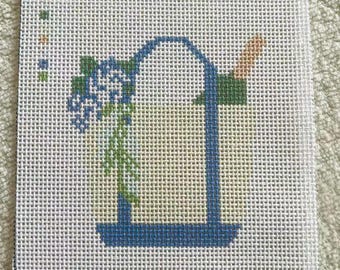 Personalized Needlepoint Keychain Kit - Beginner Needlepoint Canvas 18 Mesh