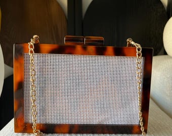 Acrylic self finishing needlepoint Insert Bridal Wedding Clutch with 13 or 18 mesh mono deluxe canvas
