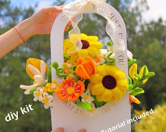 Pipe Cleaner Flower Bouquet Kit, DIY Craft Project