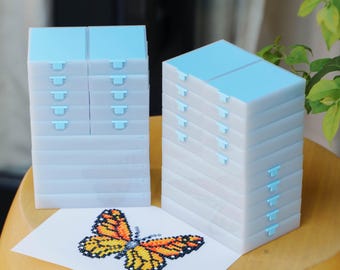 Cateared Trabricks, Stackable Diamond Painting Trays With Lids - Yui Mizuno Edition