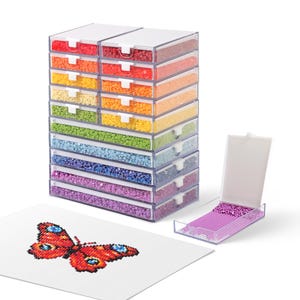 trabricks 小　大 キャタイヤートラブリック、積み重ね可能な蓋付きダイヤモンドペイン