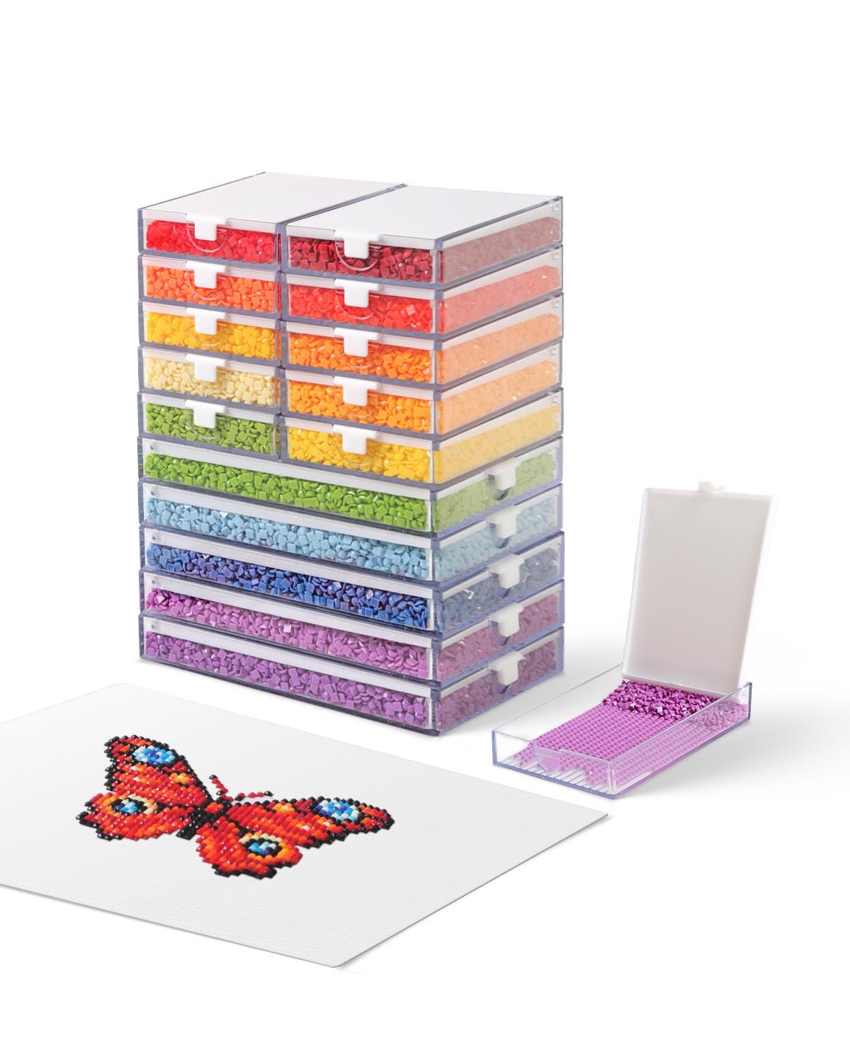 trabricks 小　大 キャタイヤートラブリック、積み重ね可能な蓋付きダイヤモンド