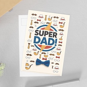Cartões postais, Cartão de Dia dos Pais Super Pai, Pai Herói, Cartões de Saudação, Presentes para Pai, Agradecimento ao Pai, Cartão de Aniversário para Pai
