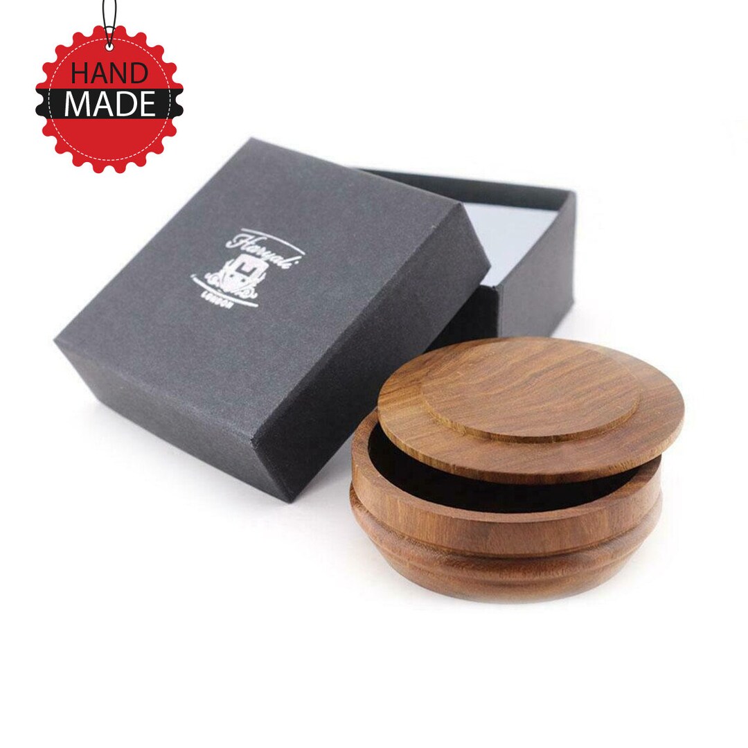 Wooden Shaving Bowl With Lid Vintage Style Shaving Dish for Soap ...