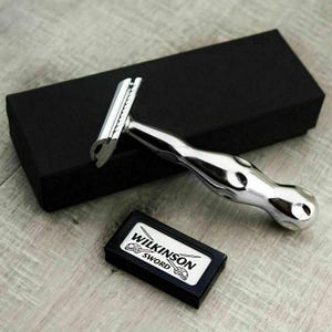 Handmade Double Edge Safety Razor Stainless Steel Men&#39;s Razor for Shaving Reusable Razor for Men
