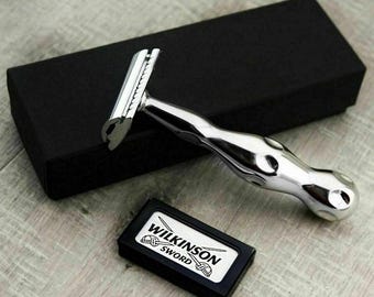 Handmade Double Edge Safety Razor Stainless Steel Men&#39;s Razor for Shaving Reusable Razor for Men
