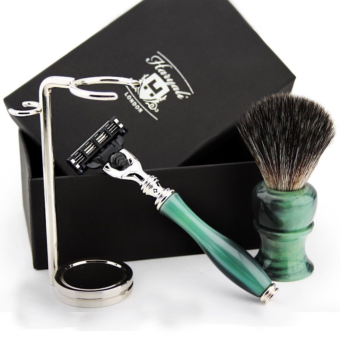 Traditional Men's Shaving Gift Set Cartridge Razor & Black Etsy
