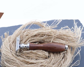 Handmade Wooden Double Edge Safety Razor for Shaving Reusable Razor Hand Assembled Zero Waste