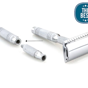 Handmade Double Edge Safety Razor 2pc Metallic Handle Men&#39;s Razor for Shaving Reusable Razor Hand Assembled Razor