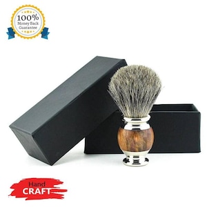 Handmade Wood and Metal Handle Shaving Brush Super Grade Badger Bristles Shaving Brush Gift for Men