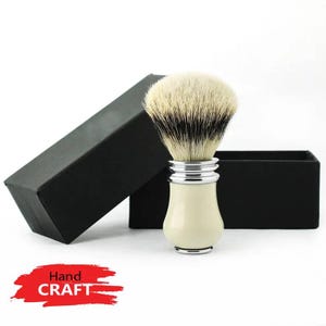 Handmade Premium Grade Synthetic Silvertip Shaving Brush Minimalist Metallic Handle Shaving Brush for Men