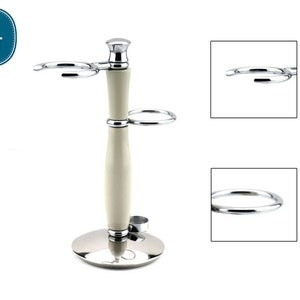 Handmade Premium Resin and Metal Brush and Razor Holder 2-tier Shaving Brush Stand and Razor Stand Dual-Slot Shaving Stand for Quick Drying