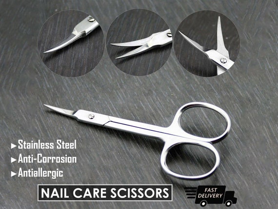 Curved Cuticle Scissor Nails Care Nipper Stainless Steel Manicure