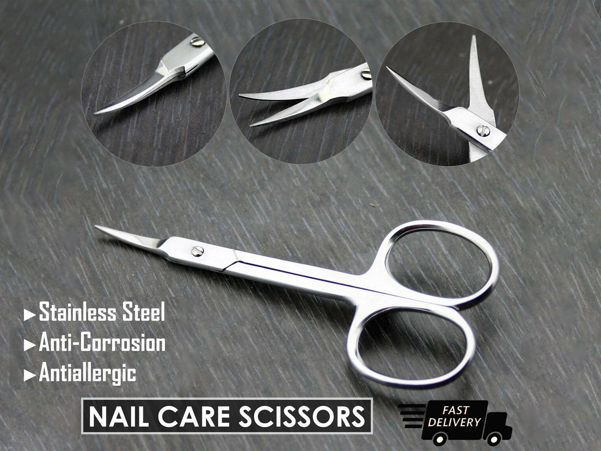 Professional Manicure Nail Scissors Fingers Toes Stainless Steel