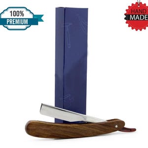 Handmade Wooden Handle Cut Throat Folding Razor Reusable Single Edge Straight Razor