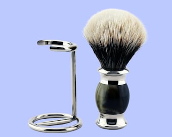 Handmade shaving brush badger hair and Stainless Steel Shaving Stand with Shaving Brush for Men