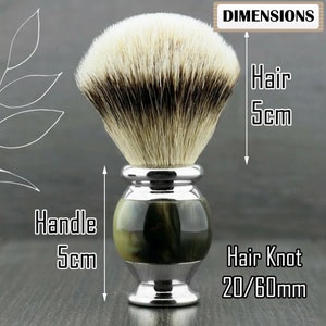 Premium Grade Silvertip Badger Shaving Brush Lustrous Round Horn Print Handle Shaving Brush for Men image 3