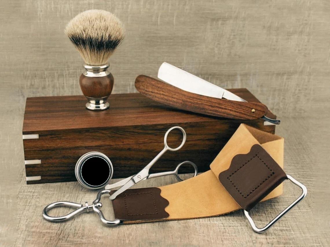 メイク道具・化粧小物 90s Italy Shaving set Antique Shaving Kit - Etsy