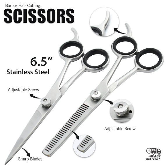 AXEMOORE Haarschneidescheren-Set Aus Edelstahl – 15,2 Cm, 62HRC Härte, Mit Ledertasche, Für Friseure & Heimgebrauch