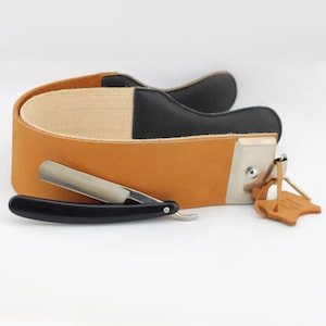 Handmade Strop Hand Made & Cut Throat Razor Set Double-Sided Sharpening Strop with Handles 100% Genuine Leather