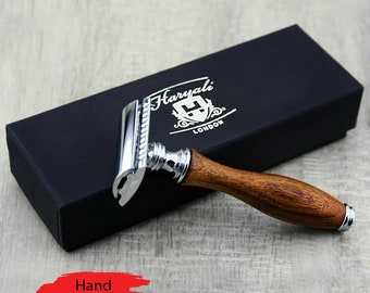 Double Edge Safety Razor Wooden Men's Razor for Shaving Reusable Razor for Men Hand Assembled Zero Waste