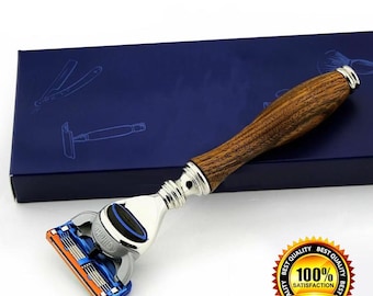 Handmade 5 Edge Razor: Luxury Wooden Handle Shaving Razor