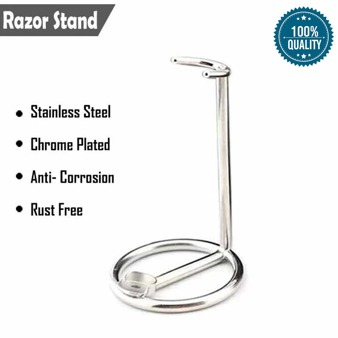 Handmade Stainless Steel Razor Holder Chrome Plated Cartridge Razor Stand