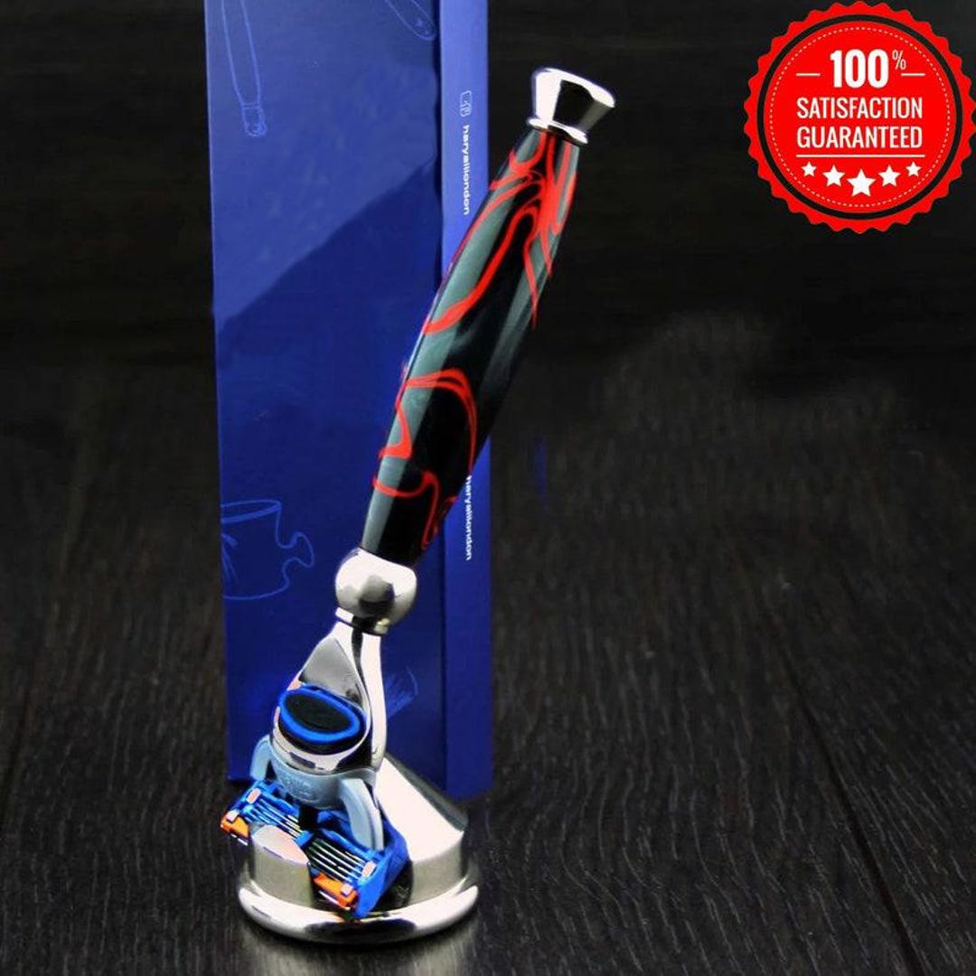 Resin Razor Handle Handmade 5 Edge Razor: Abstract Resin Handle, Stainless Steel Holder - Etsy