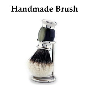 Premium Grade Silvertip Badger Shaving Brush and Stainless Steel Shaving Stand with Shaving Brush for Men image 1