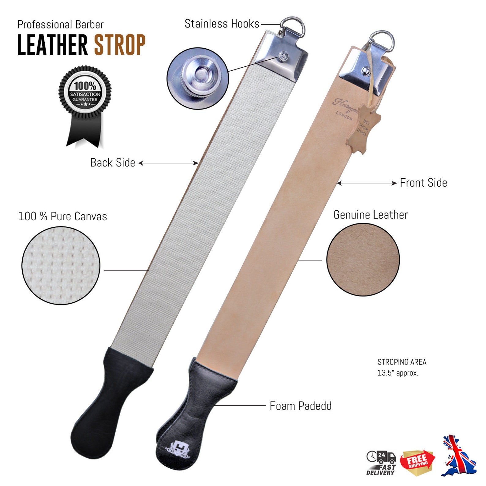 Professional Cut Throat Razor Sharpening Leather Strop Etsy UK